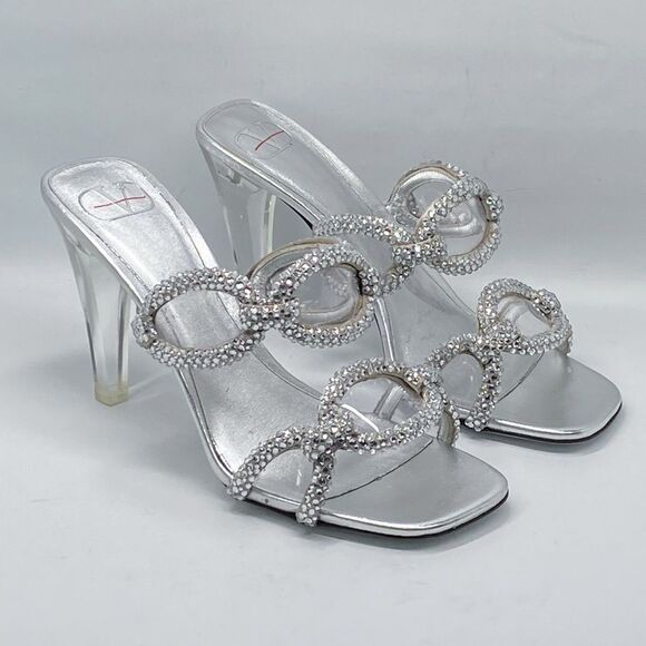 Valentino Garavani Chain 1967 embellished heel sandals size 37.5 - Picture 1 of 14